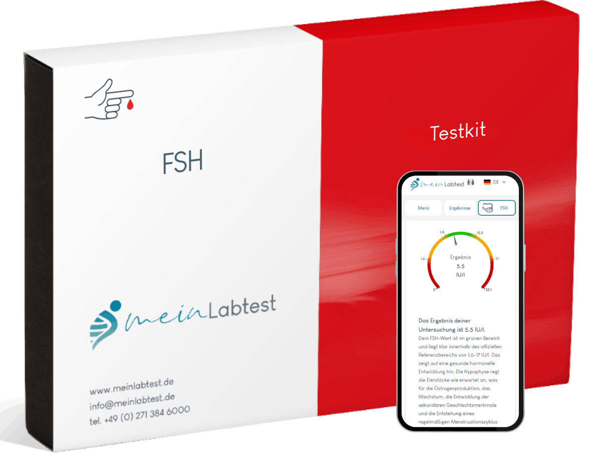 Der FSH Test von Meinlabtest misst das Follikelstimulierende Hormon in deinem Blut 