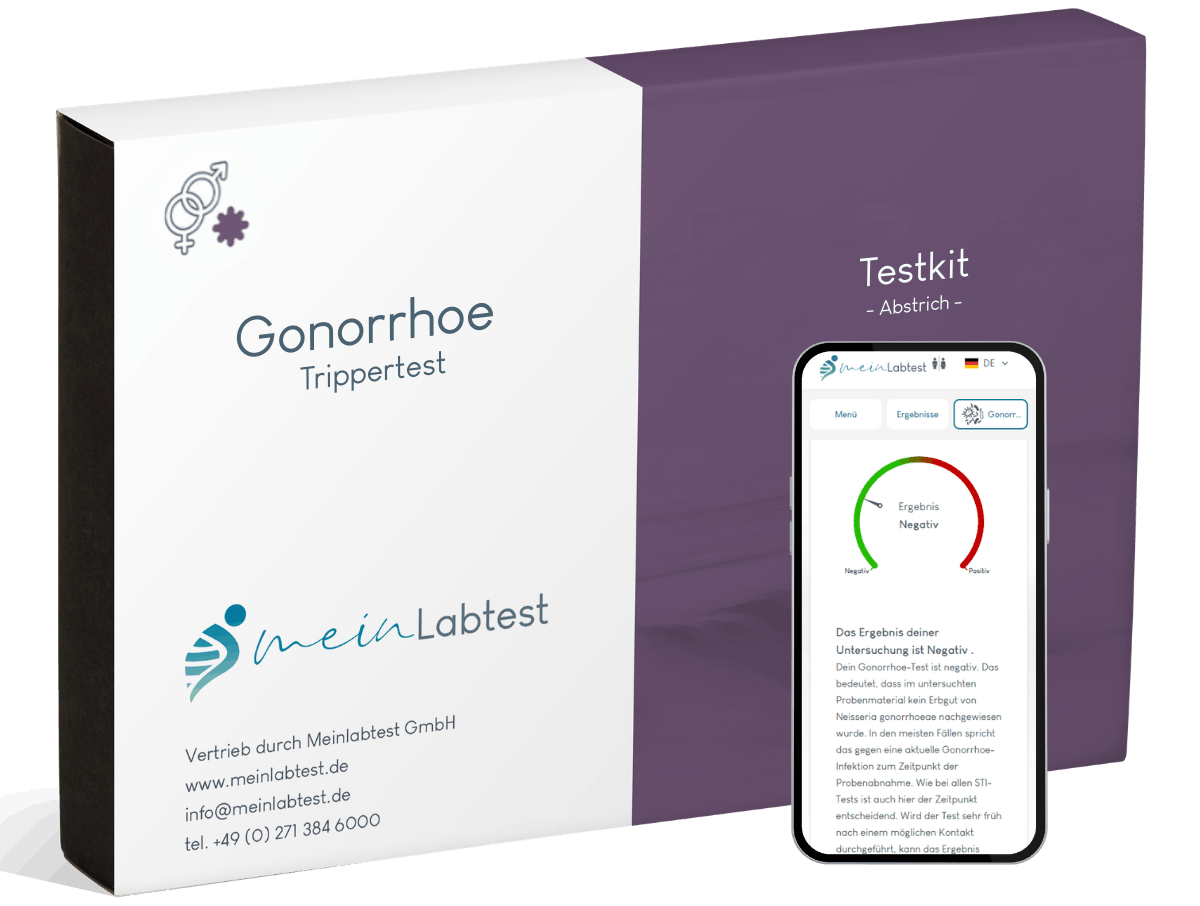 Der Karton enthält alles um dich sicher und diskret auf Gonorrhoe zu testen